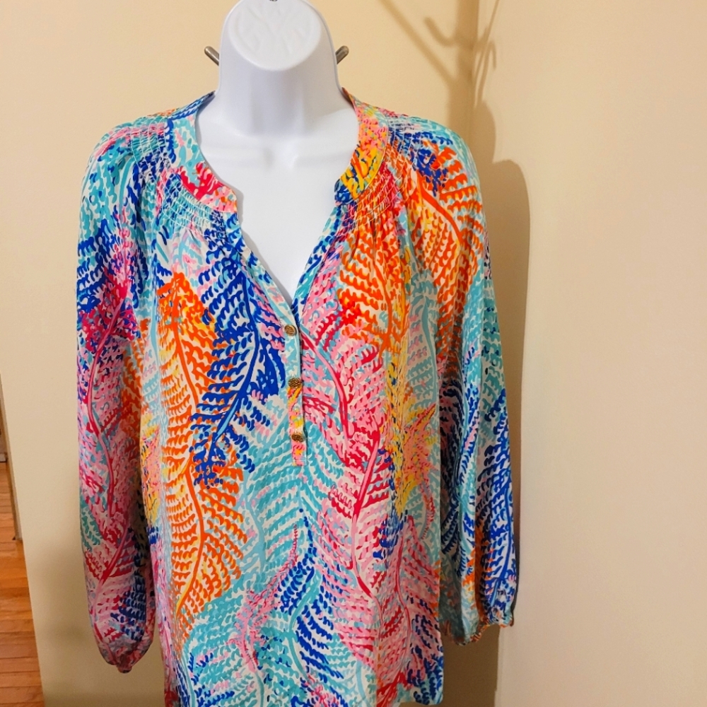 Lilly Pulitzer Elsa 100% silk blouse